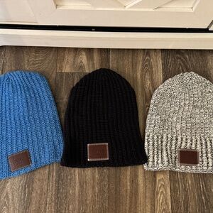 Love Your Melon Knit Beanies - Blue, Black, Gray